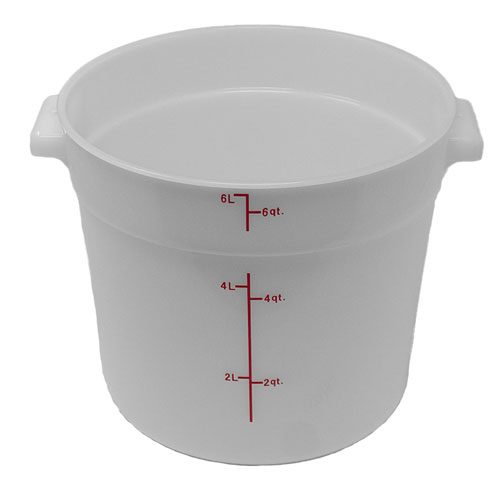 Omcan 80192 6-Qt PP White Container, NSF, Acid/Oil/Alcohol Safe, 15°C-80°C Range