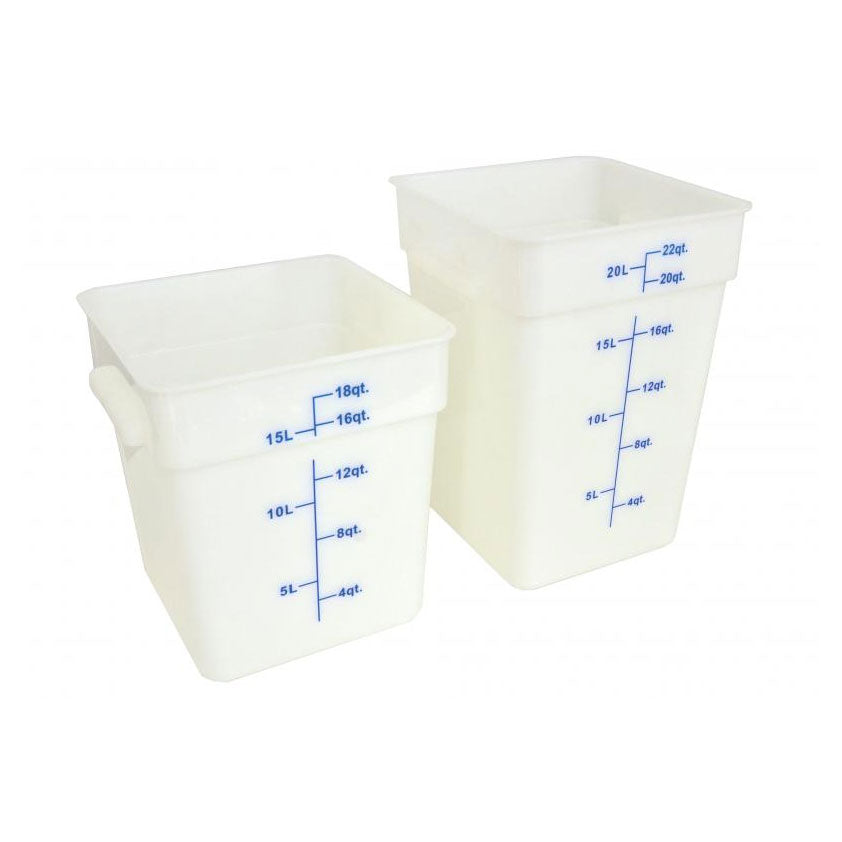 Omcan 80224 Food Storage Container - 4 Qt Square White Polypropylene, 3-6 Qt, No Lid | 3 - 6 qt capacity