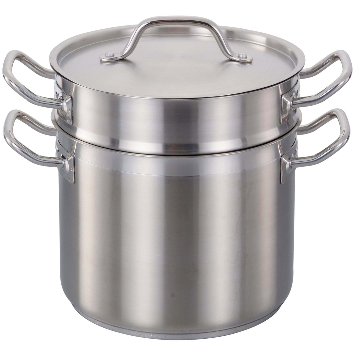 Omcan 80246 Double Boiler, 12-Qt 3-Piece Stainless Steel Inset Lid, Handles, NSF | 9 - 12 quart