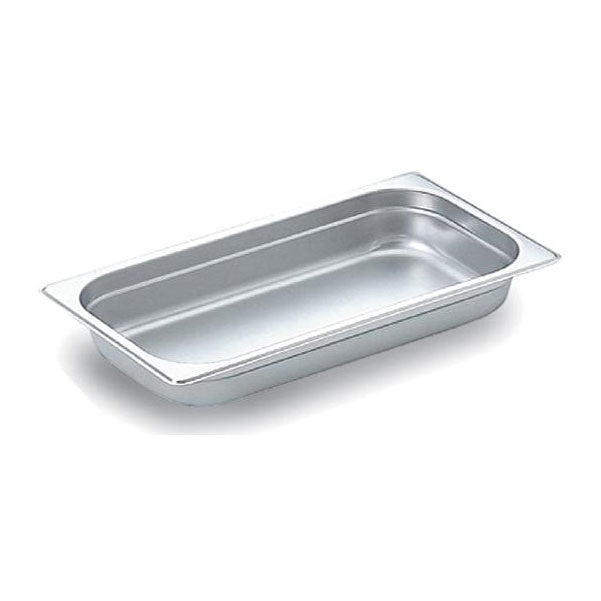 Omcan 80267 Stainless Steel Steam Table Pan, 1/3 Size, 6-7/8" x 12-3/4" x 2-1/2" Deep, NSF