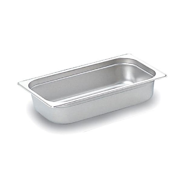 Omcan 80268 Stainless Steel Steam Table Pan 1/3 Size, 6-7/8" x 12-3/4" x 4" Deep, NSF