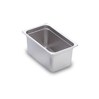 Omcan 80274 Stainless Steel Steam Table Pan, 1/4 Size, 10-5/16" x 6-5/16" x 6" Deep, Solid, NSF