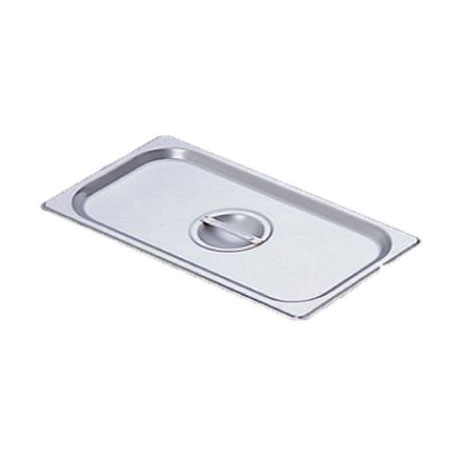 Omcan 80275 Stainless Steel Steam Table Pan Cover, 1/4-Size Flat Solid, Handle, NSF, No Hinge