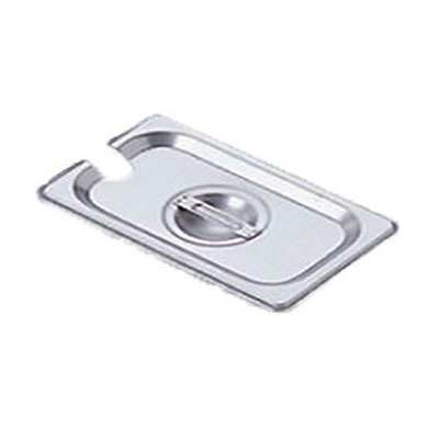 Omcan 80285 Stainless Steel 1/9-Size Slotted Steam Table Pan Cover with Handle, NSF
