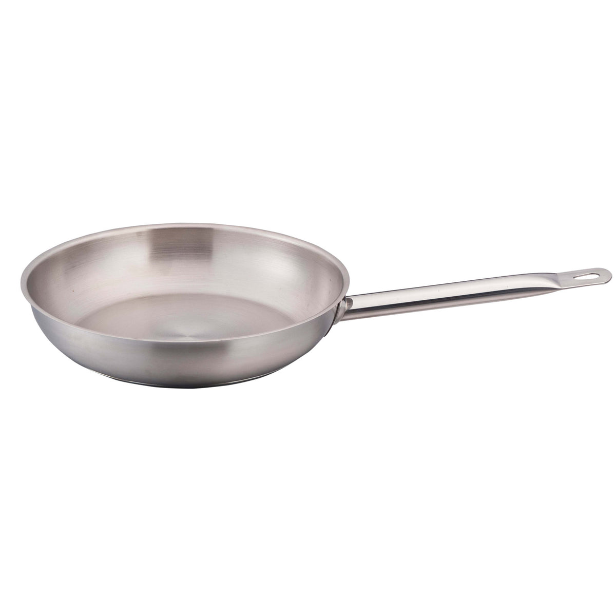 Omcan 80446 Fry Pan - 7.9" Diameter x 1.6" Deep Stainless Steel, Welded Handle, Uncoated, NSF