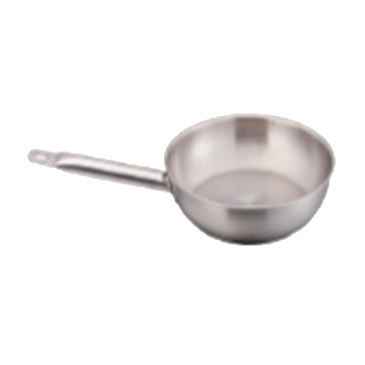 Omcan 80449 Frying Pan, 12-3/5" Diameter x 2" Deep, Steel, Welded Handle, Dishwasher Safe, NSF | stainless steel