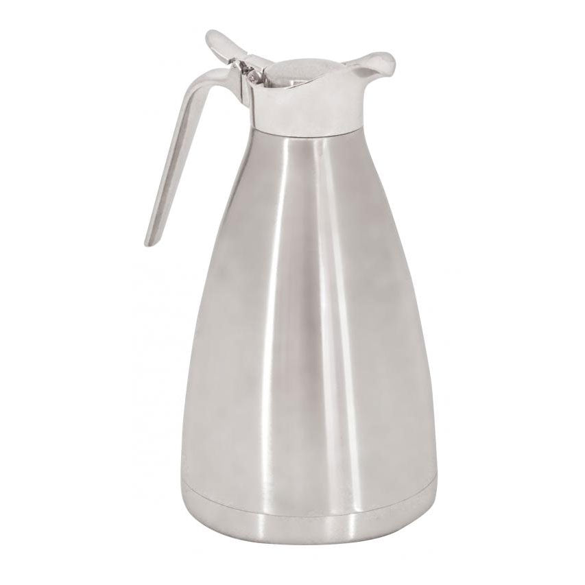 Omcan 80524 Double-Wall Insulated Stainless Steel Coffee Pot, 32 oz with Lid | 27 - 38 oz