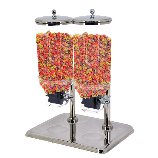 Omcan 80531 Stainless Steel Cereal Double Dispenser - Two 7.5 L Containers, Durable