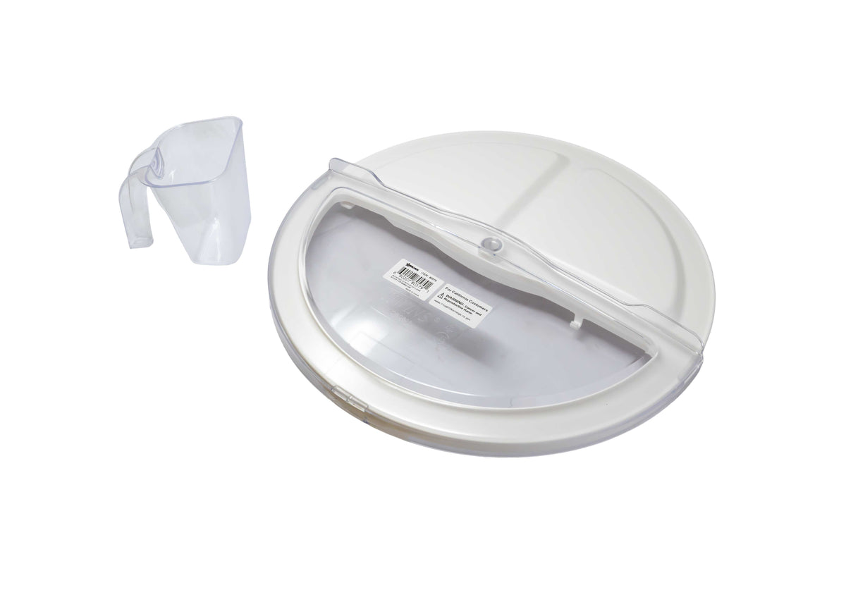 Omcan 80579 Rotating Lid for 10-Gallon White Container, Plastic, NSF Certified, 20 oz Clear Scoop