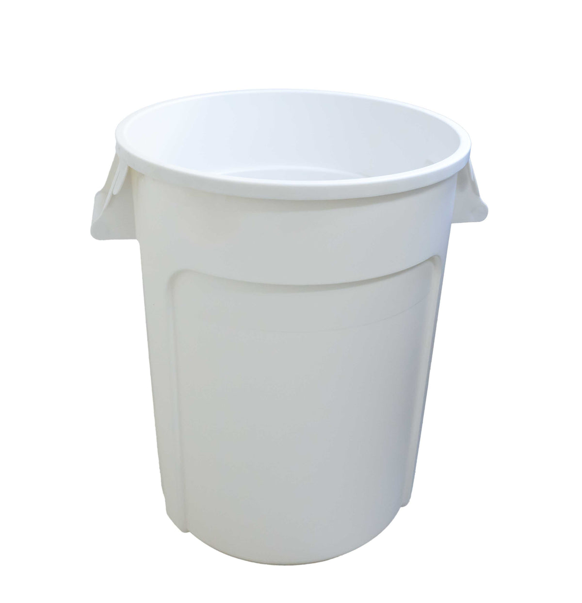 Omcan 80584 Round Commercial Trash Can, 32-Gallon White Polyethylene, NSF Certified | 30 - 39 gallon