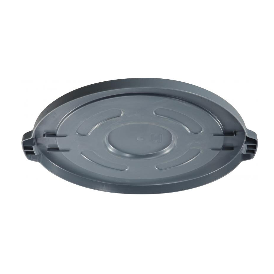Omcan 80587 Flat Trash Can Lid, 32-Gallon Capacity, Gray Polypropylene, Secure Fit - 1/Each | plastic