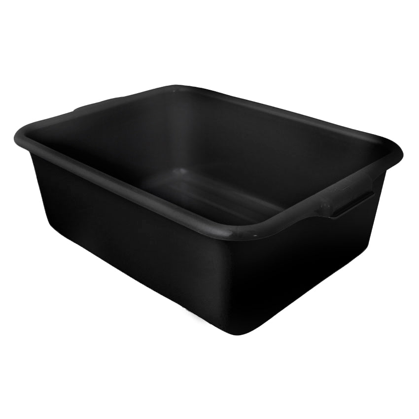 Omcan 80623 Standard Bus Box, 21.5"L x 15.5"W x 7"H, Black Polypropylene, 1-Compartment, NSF Certified