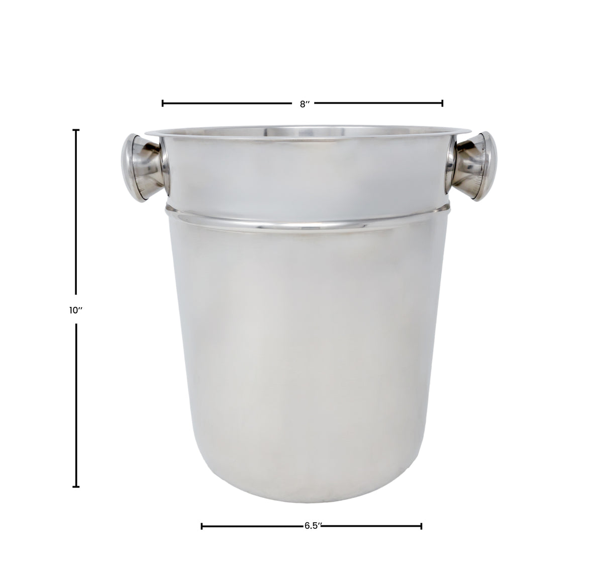 Omcan 80836 Wine Bucket - 8-Quart Stainless Steel Cooler, Knob Handles, 5-9 Qt Capacity