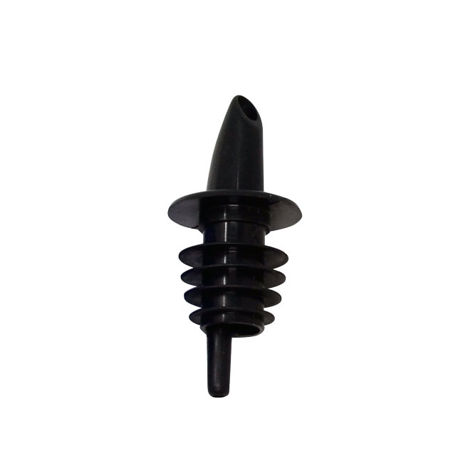 Omcan 80854 Free Flow Liquor Pourer, 12/Pack, Black Plastic Spout, No Collar, Bartending Supplies