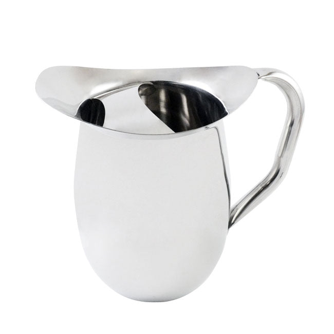 Omcan 80860 2-Qt (64-95 oz) Stainless Steel Pitcher with Ice Guard and Handle | 64 - 95 oz