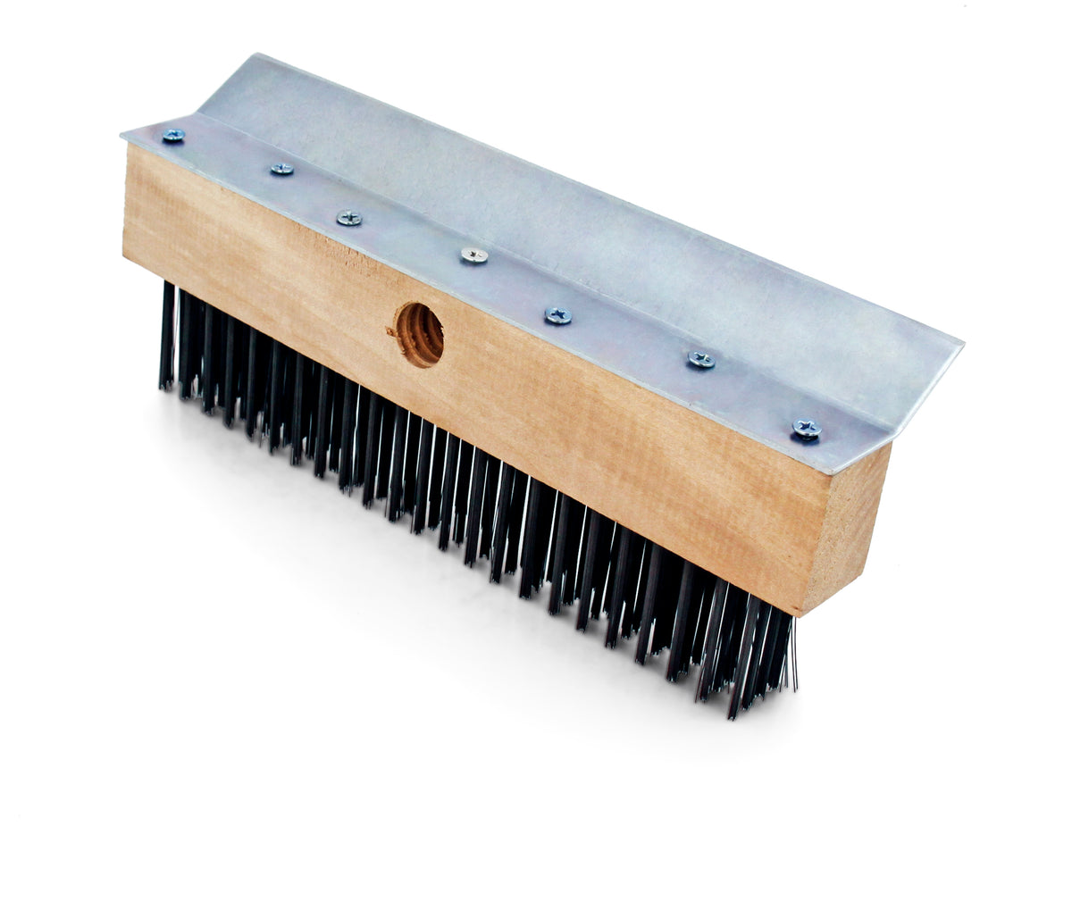 Omcan 80944 Pizza Oven Brush - Wire Bristle Scraper, No Handle, 12" Length, Stainless Steel