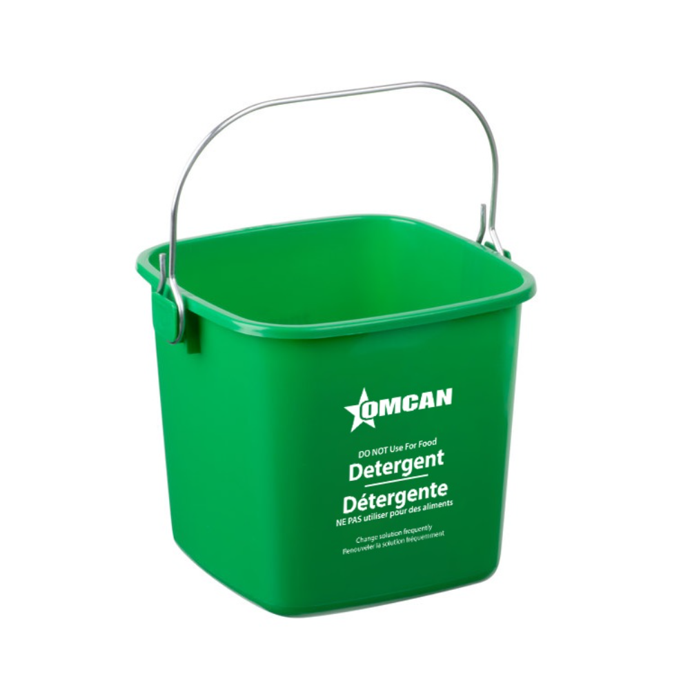 Omcan 81018 Cleaning Pail, 3 Qt Polyethylene Plastic Bucket, Green, Durable Container | 8.25" Wide