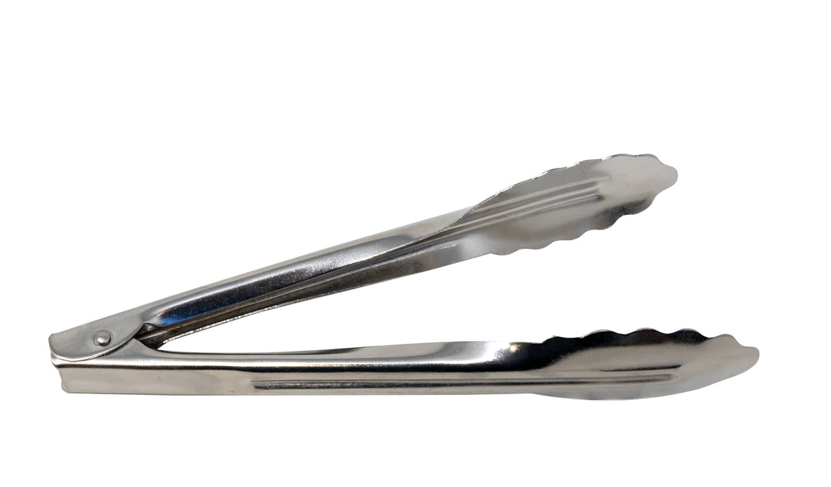 Omcan 81067 Utility Tongs - 7" Heavy-Duty Stainless Steel, Silver, Coiled Spring Design
