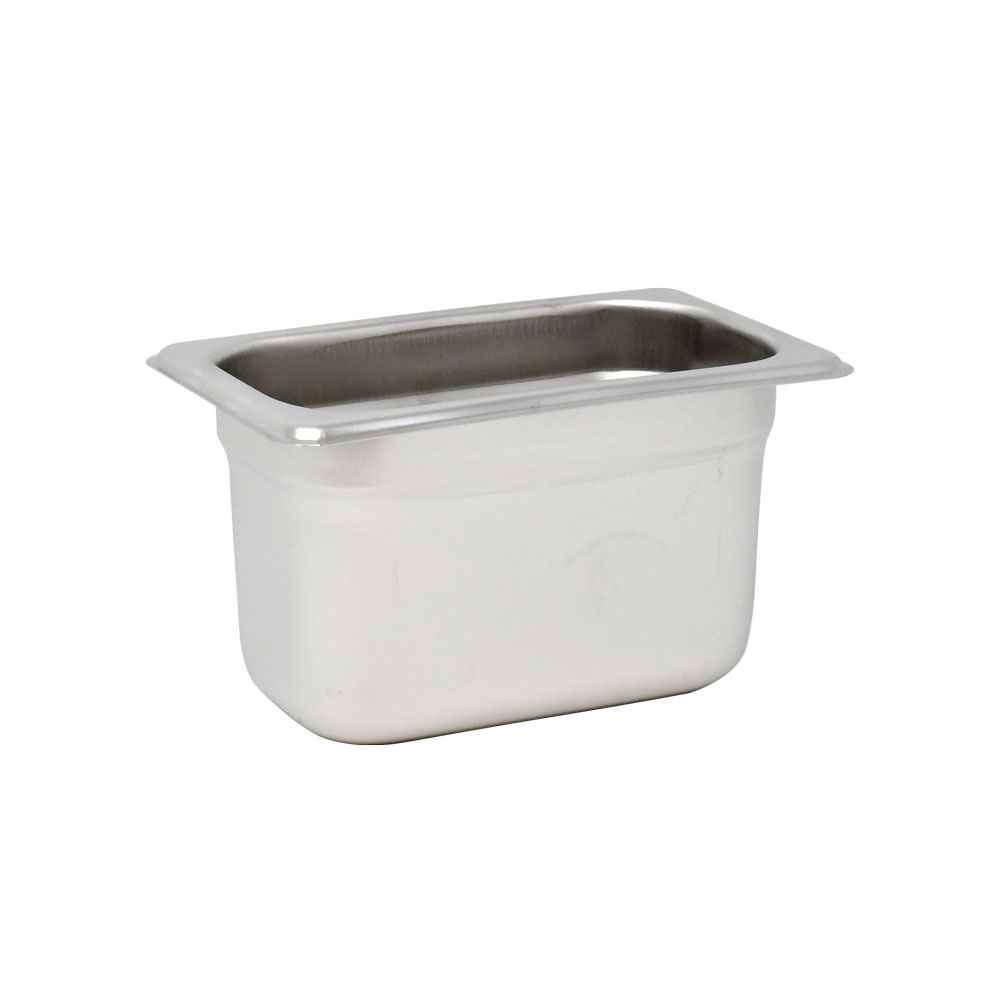 Omcan 81123 Steel Table Pan, 1/9 Size, 6-7/8" x 4-1/4" x 6" Deep, 24-Gauge, NSF