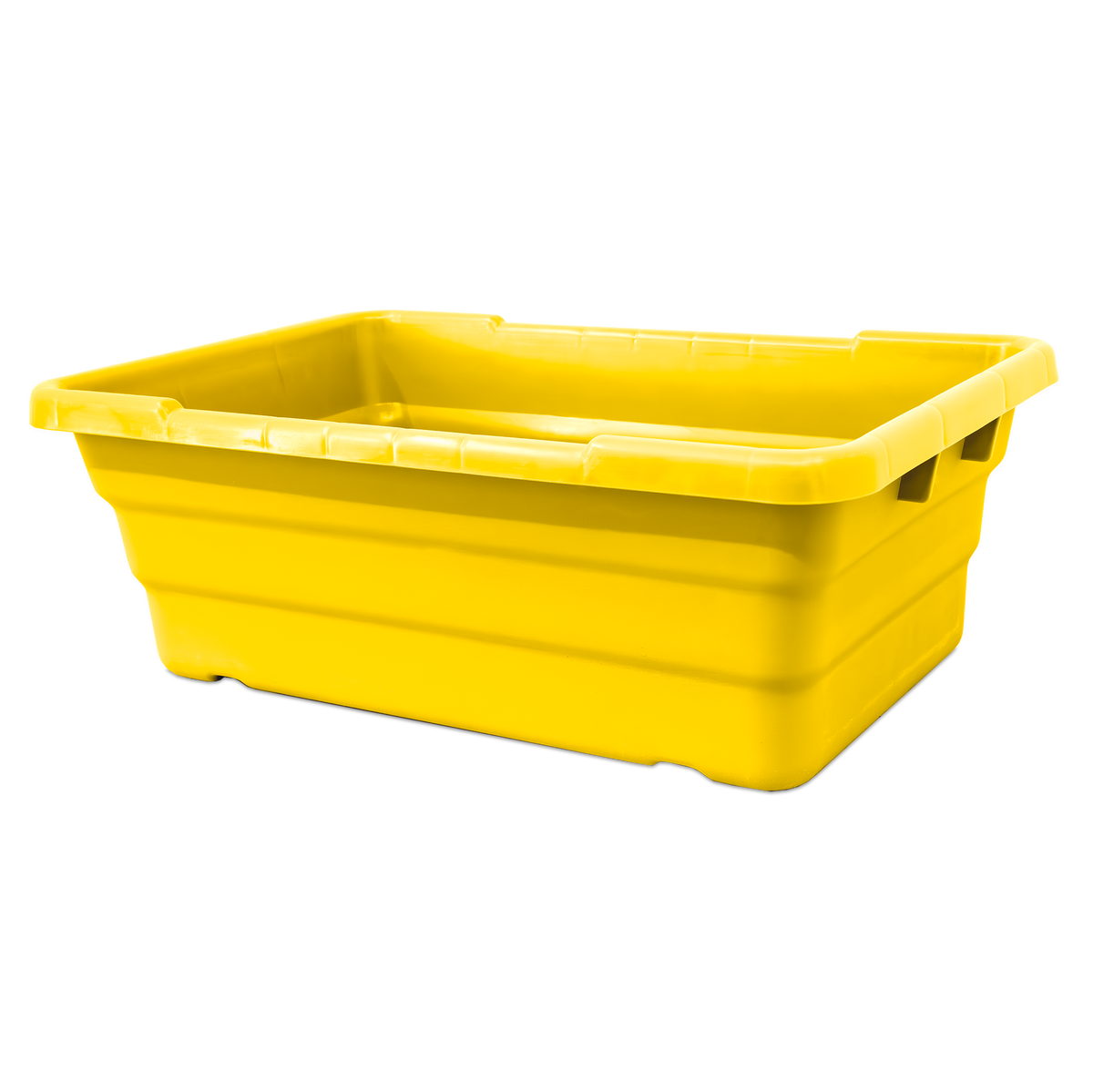 Omcan 81140 Stackable Meat Lug, 25" x 16" x 8.5" Yellow High-Density Poly, 100 lb, NSF Certified