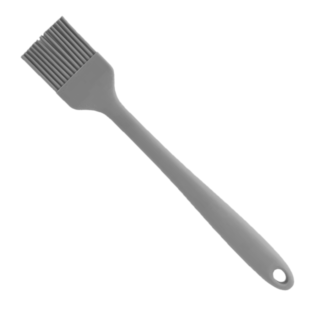 Omcan 81145 Pastry Brush 1-3/4" x 10" Silicone Grey Heat-Resistant BPA-Free Dishwasher-Safe Hook