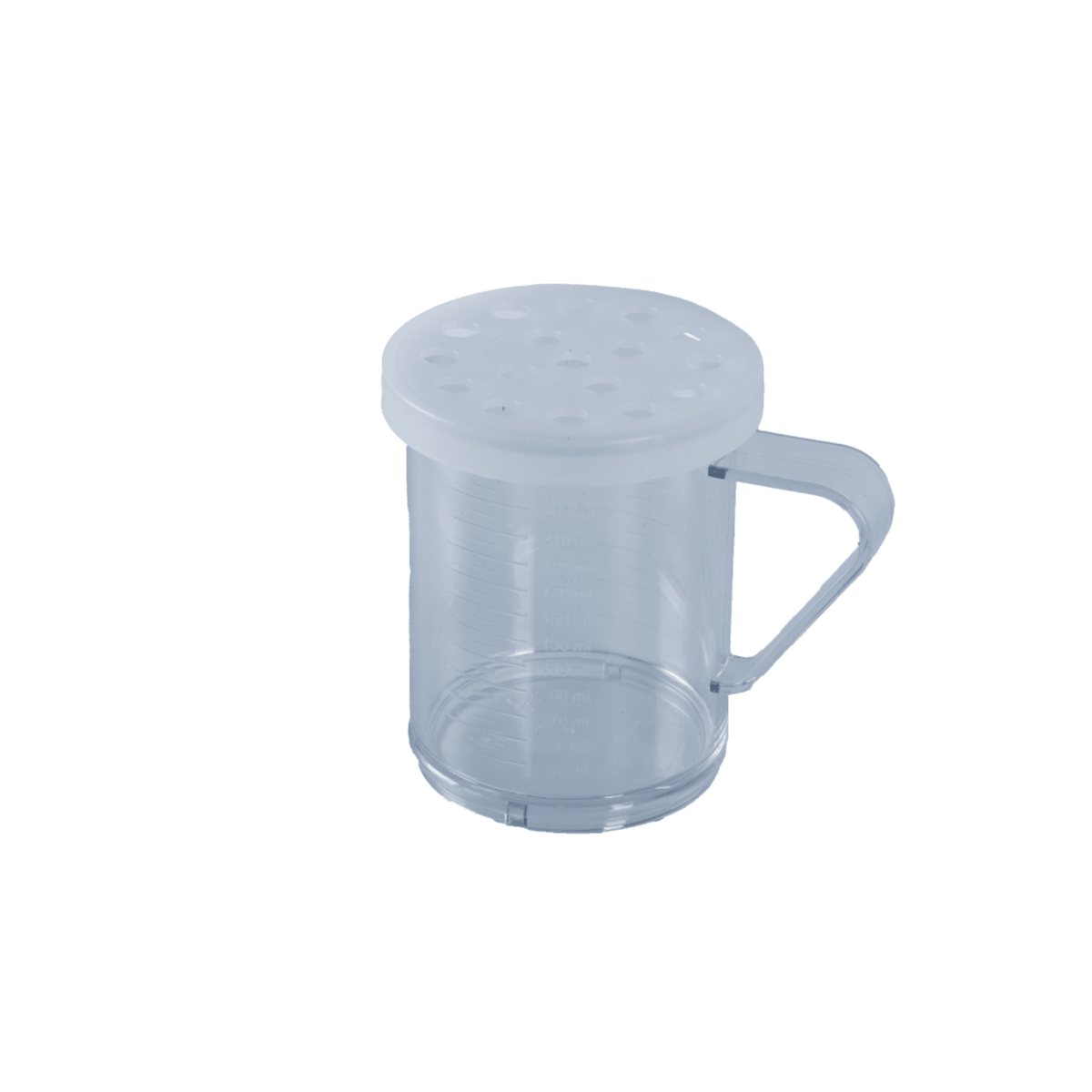 Omcan 81165 Dredge Shaker, 10-11 oz Polycarbonate with Clear Lid, 8 mm Perforated Top, Handle | 10 - 11 oz