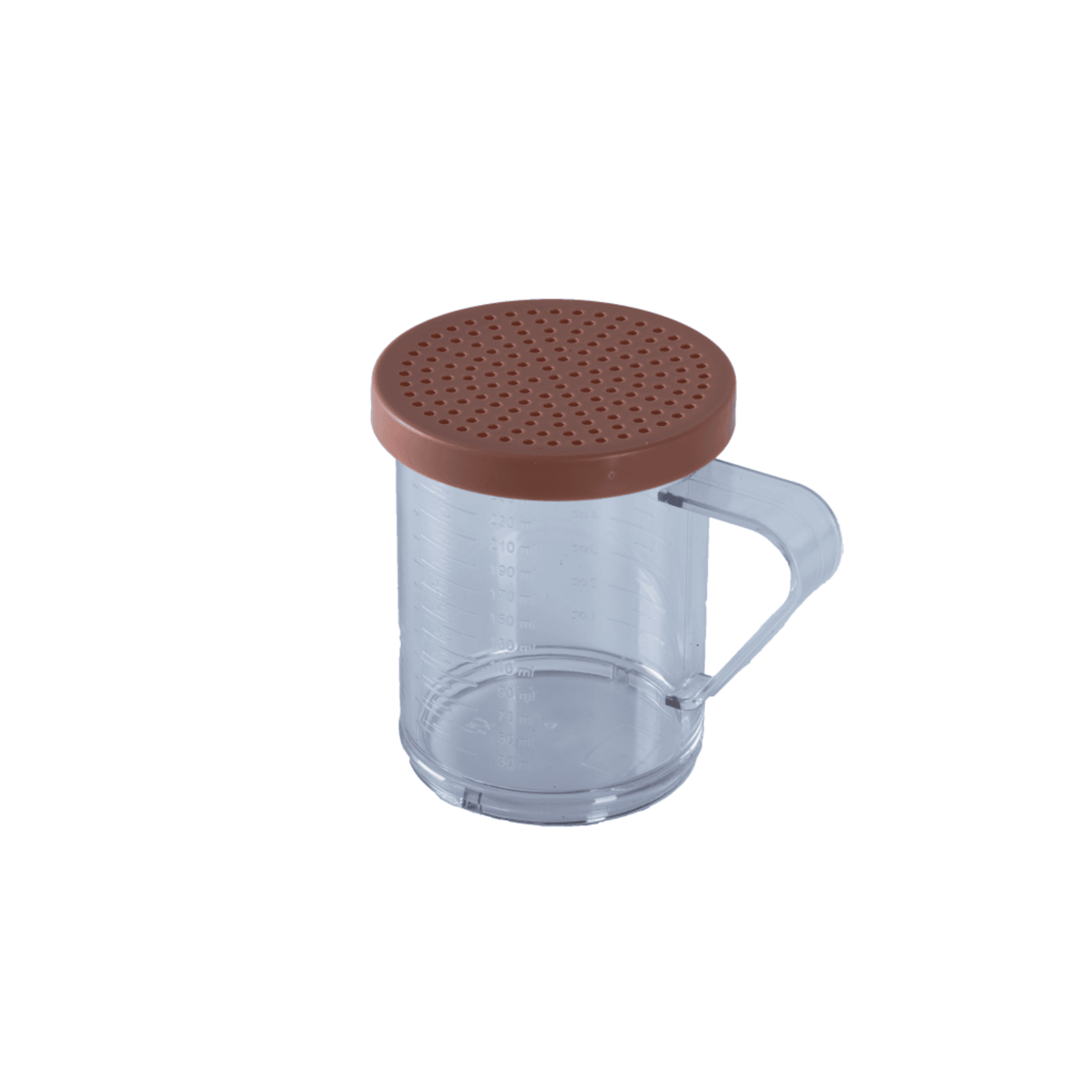 Omcan 81167 10-11 oz Polycarbonate Cheese Dredge, Red Lid, Perforated Top, Handle, NSF | 10 - 11 oz