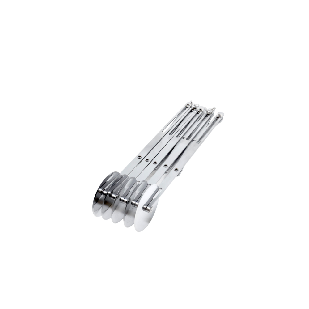 Omcan 81192 Pastry Dough Cutting Wheel, Expandable 5-Wheel Stainless Steel Tool | 3" Wide