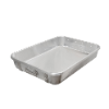 Omcan 81206 Double Roaster Pan, 24" x 18" x 4" Heavy-Duty Aluminum, Straps and Handles, No Cover