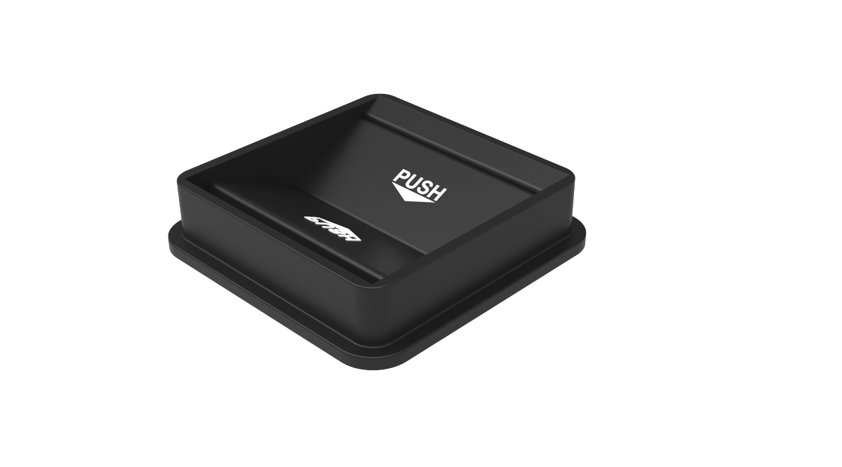 Omcan 81214 Swing Lid for 35-Gallon Square Trash Can #81195, Black Plastic Cover | 20" Wide