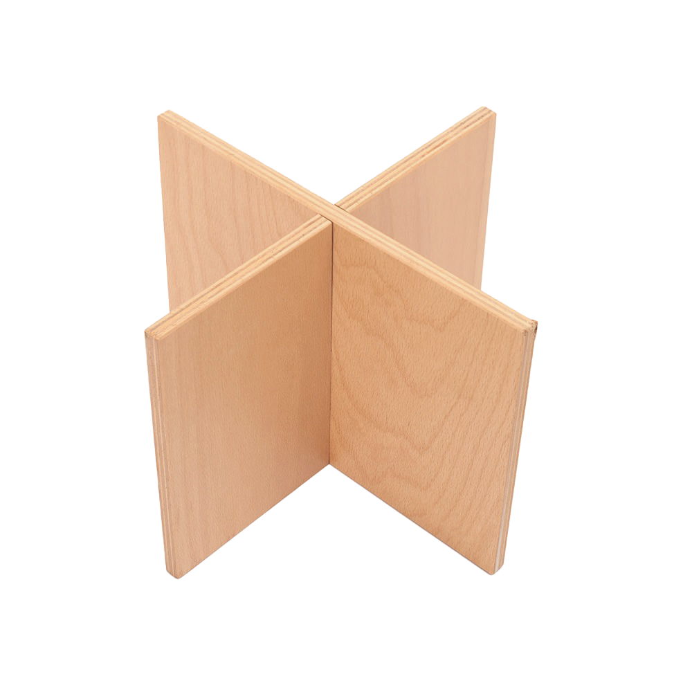 Omcan 81223 11"x11"x7.9" Beech Plywood Square Tiered Display Stand, 1-2 Tiers, Natural Wood