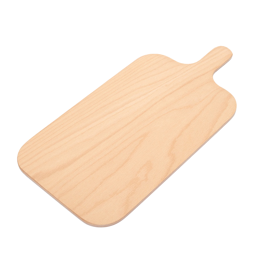 Omcan 81228 Pinsa Romana Board, 13-4/5" x 8-7/10" x 3/10" H, Beech Plywood with 3-9/10" Handle