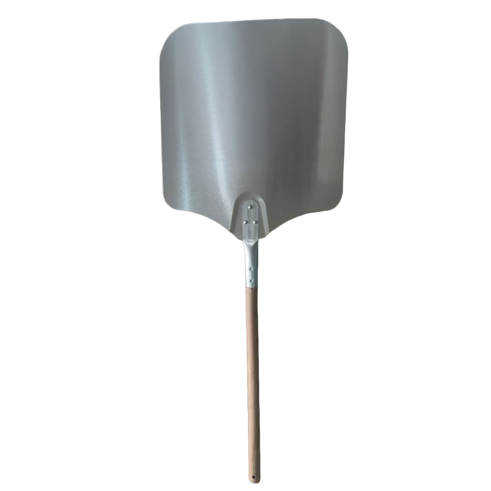 Omcan 81242 Pizza Peel - 14" x 16" Aluminum Blade, 12" Wood Handle, 20" Length, Rectangular