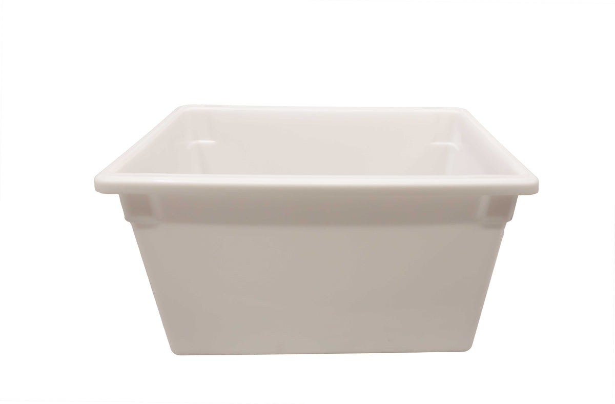 Omcan 85132 Food Storage Container, 18" x 26" x 15" Rectangular Stackable Box Polypropylene White