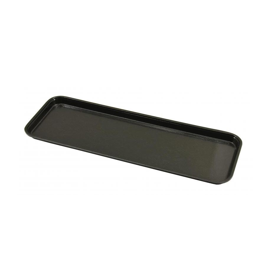 Omcan 85240 Market Tray - Rectangular Black Fiberglass Bakery Tray, 26" L x 9" W x 1" H