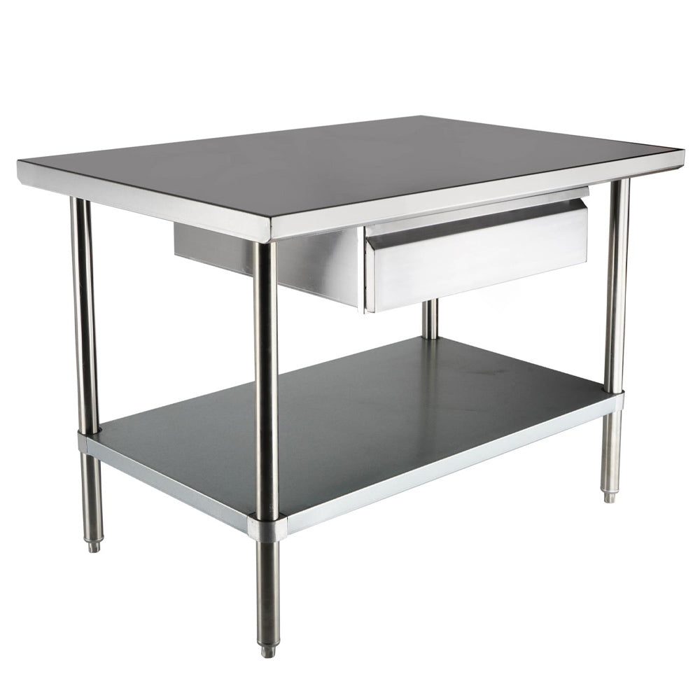 Prepline PDR-2524 stainless steel drawer, installed under a work table (table not included)