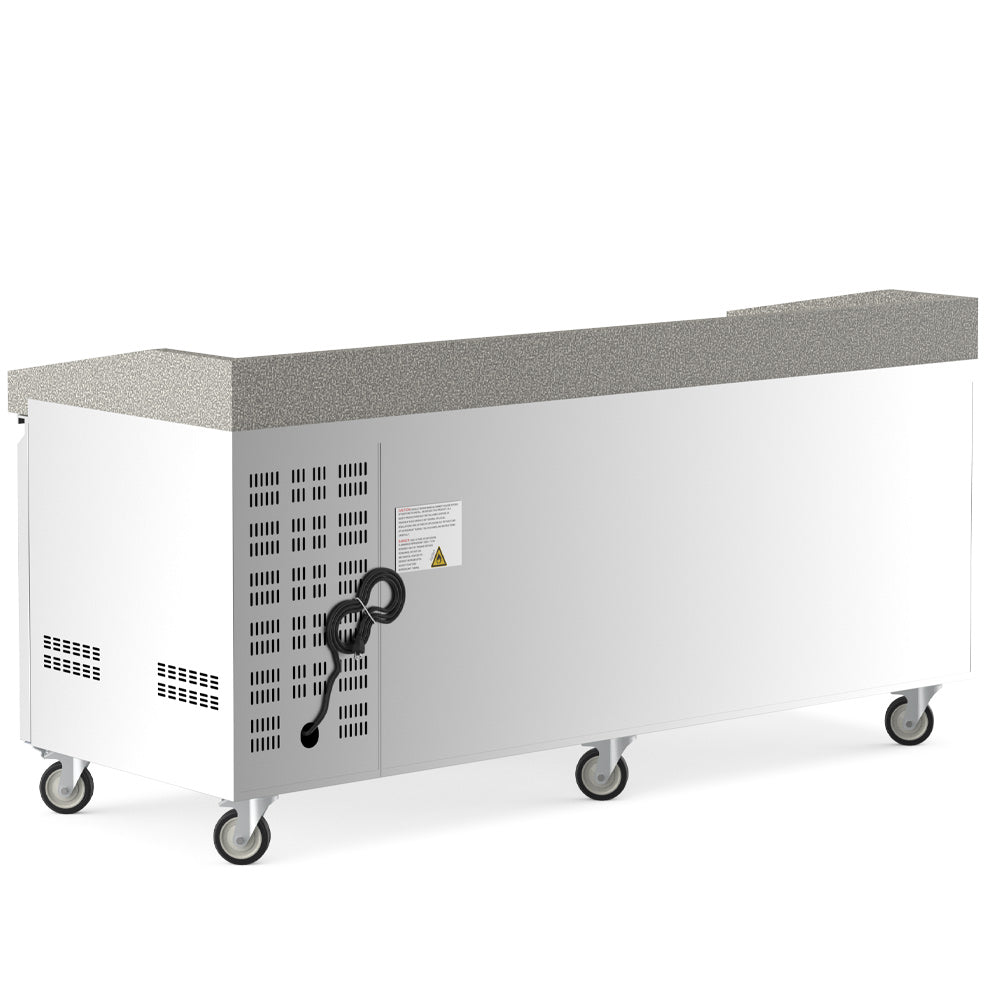 Coldline PDR-80N-6D 80" Refrigerated Pizza Prep Dough Retarder with Marble Top and Six Drawers