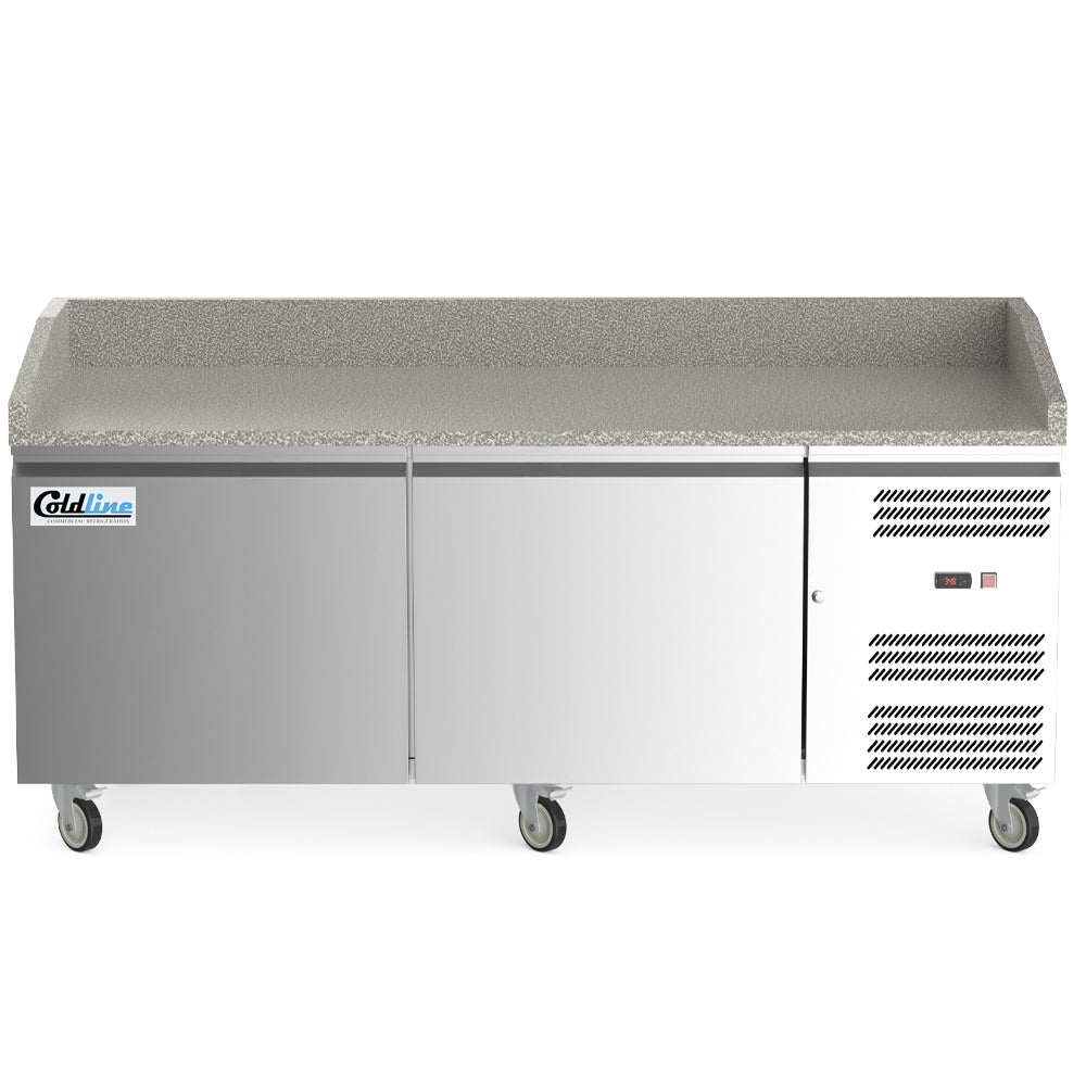 Coldline PDR-80W 80" Two Door Refrigerated Pizza Prep Dough Retarder with Marble Top
