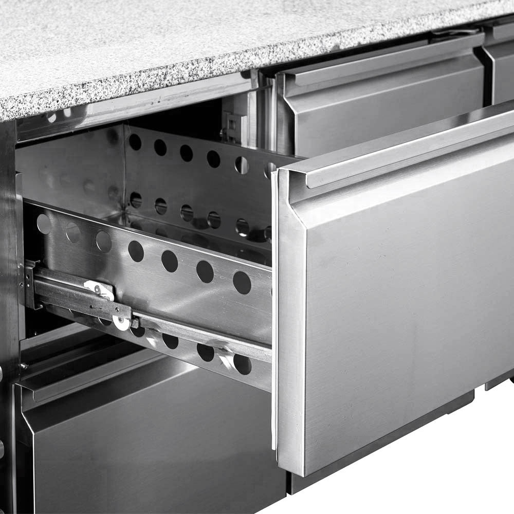 Coldline PDR-60-4D 60" Refrigerated Pizza Prep Dough Retarder with Marble Top and Four Drawers