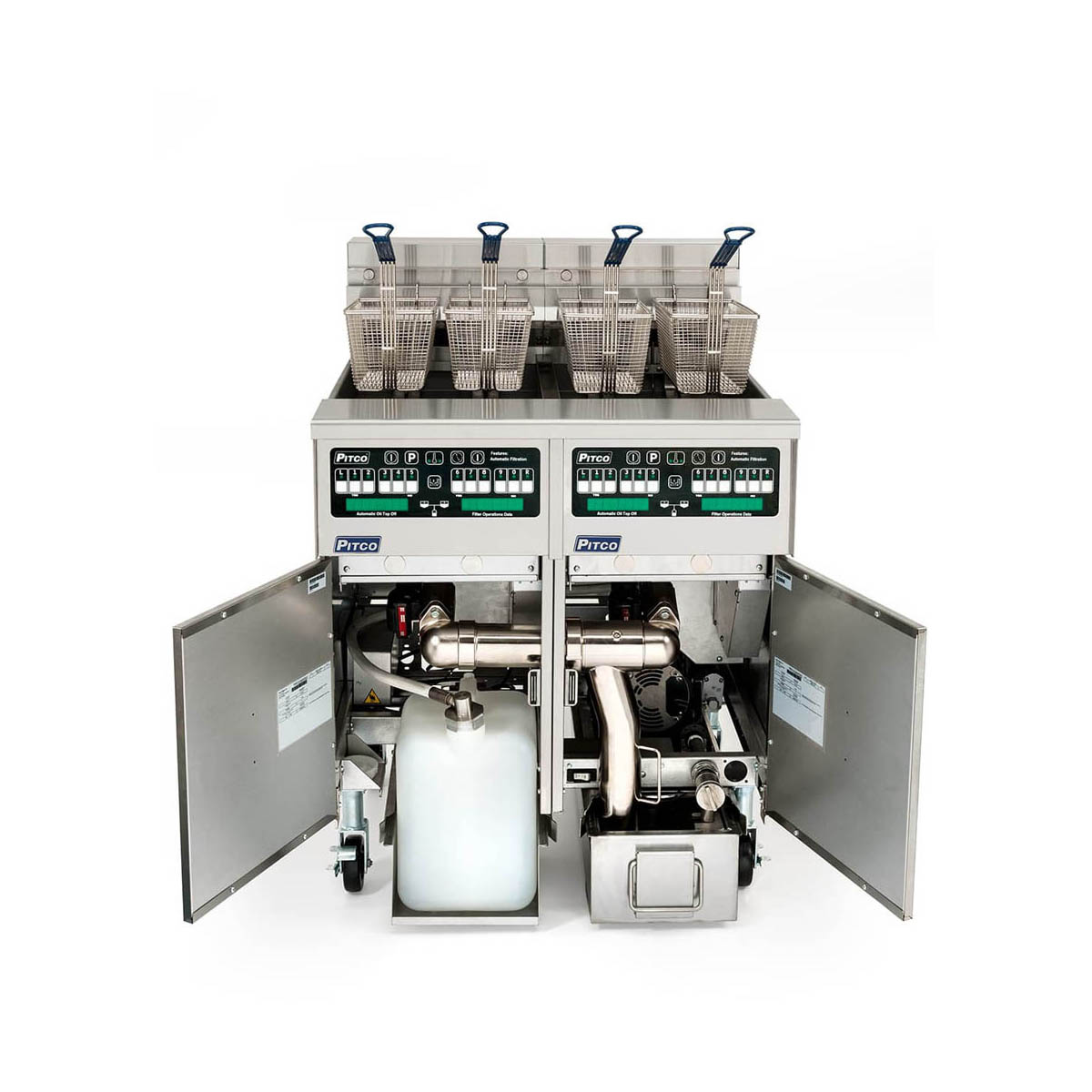 Pitco SELV14TC-2/FD 15 lbs each-lb Commercial Electric Fryer — Computer Controls, Built-In Filter