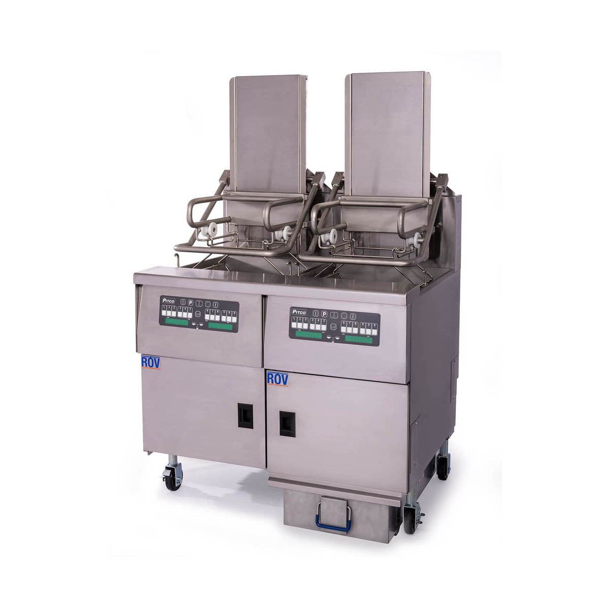 Pitco SGLVRF-2/FD 152-lb Commercial Gas Fryer — 2 Fry Pots, Computer Controls