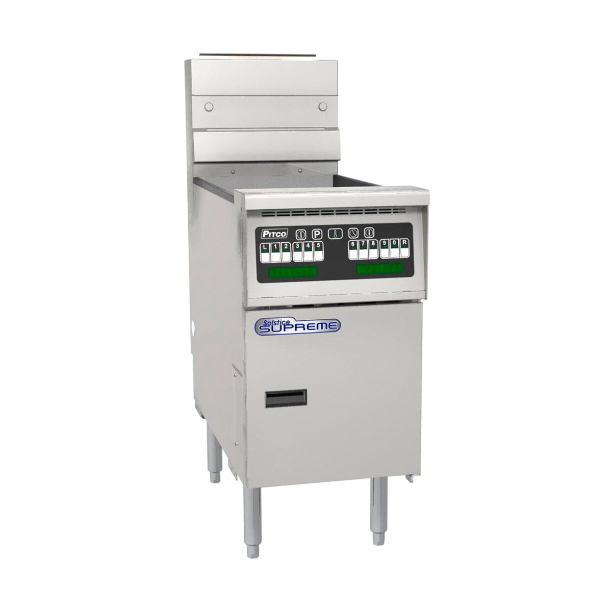 Pitco SSH60-5FD 300-lb Commercial Gas Fryer — 5 Fry Pots, Solid State Controls
