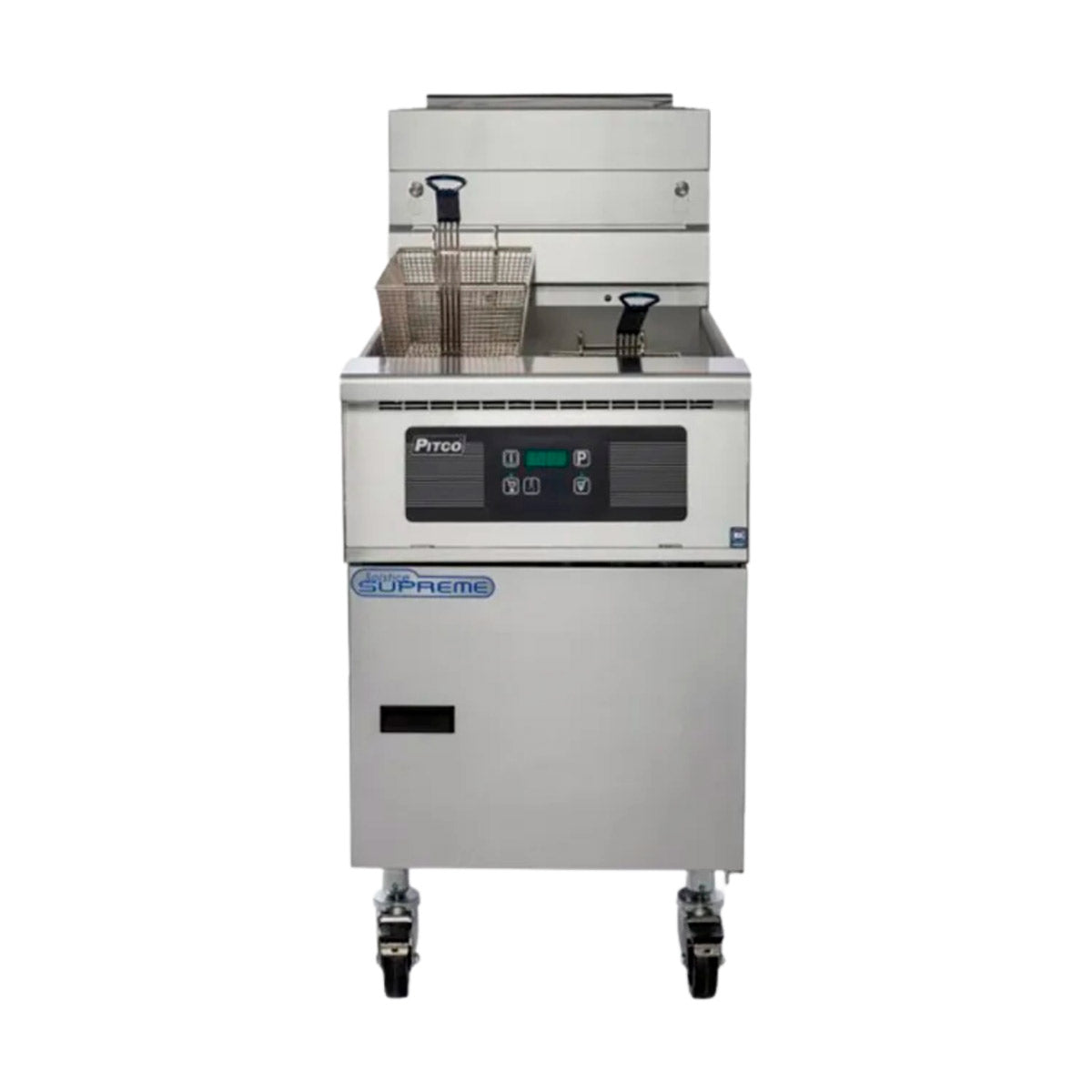 Pitco SSH75-2FD 150-lb Commercial Gas Fryer — 2 Fry Pots, Solid State Controls
