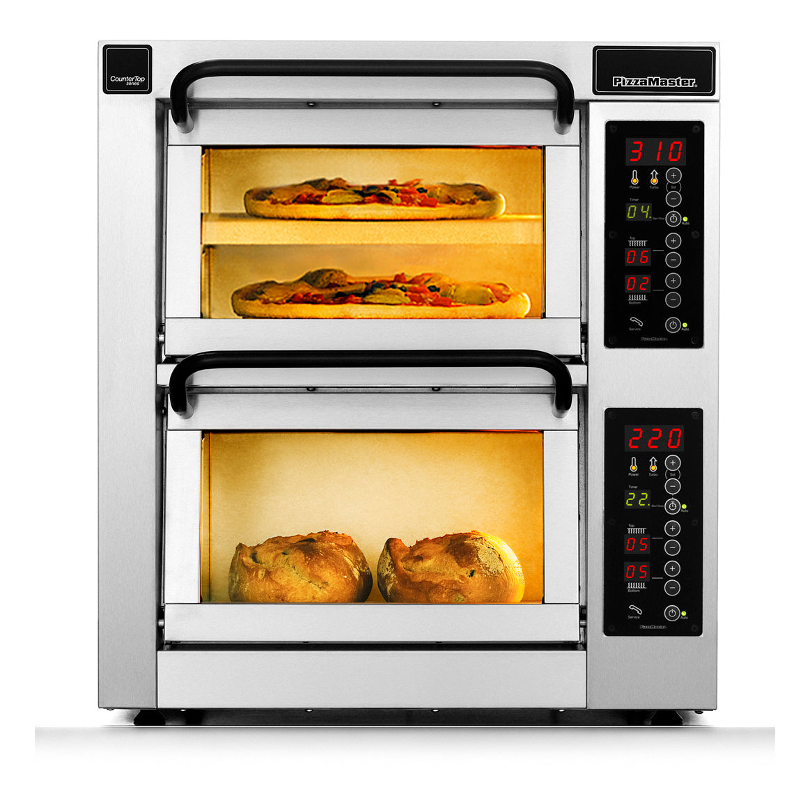PizzaMaster PM 402ED-1 Countertop Electric Pizza Oven — 2 Decks, 25.6" Wide