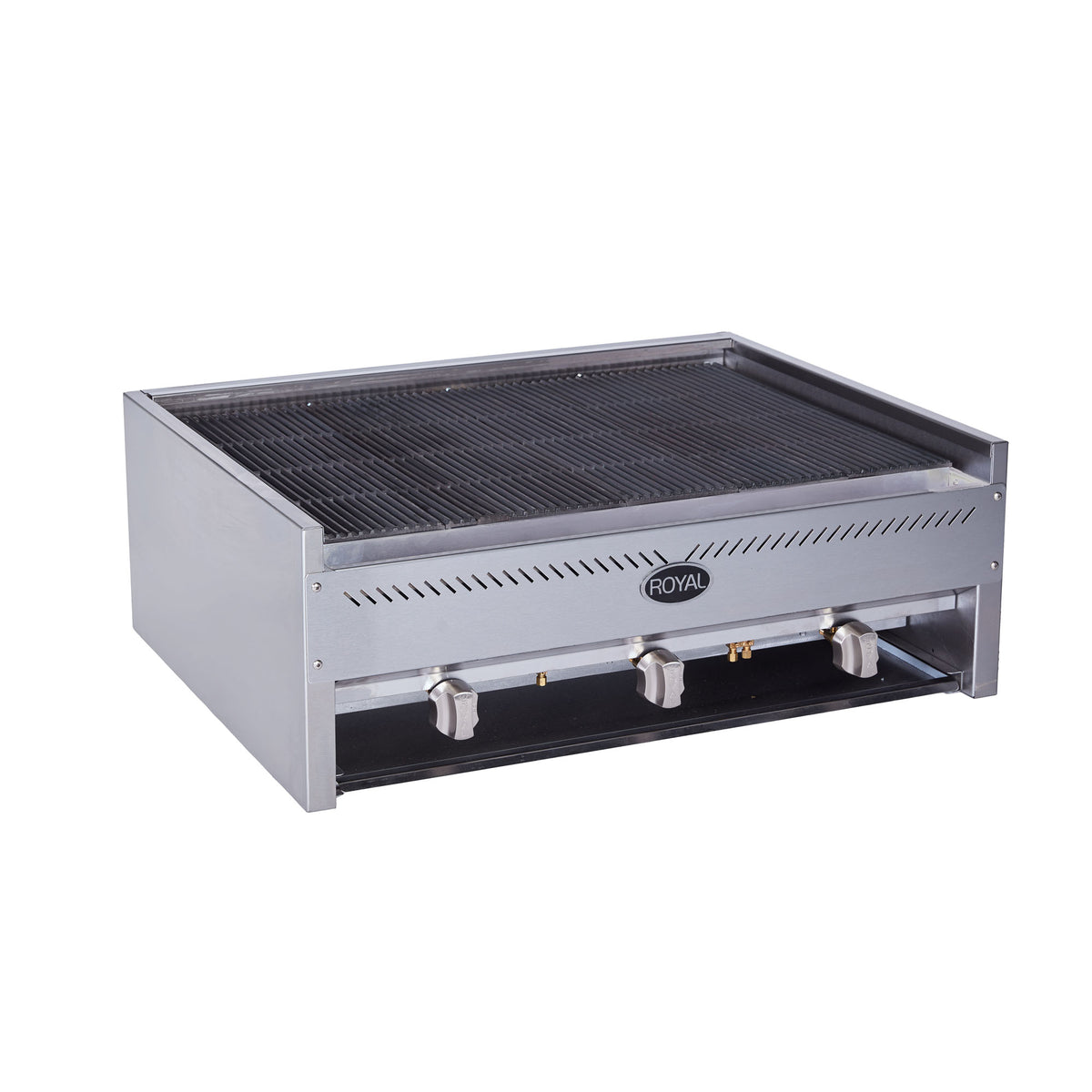 Royal Range RCB series countertop char rock broiler, front angle view (representative image)