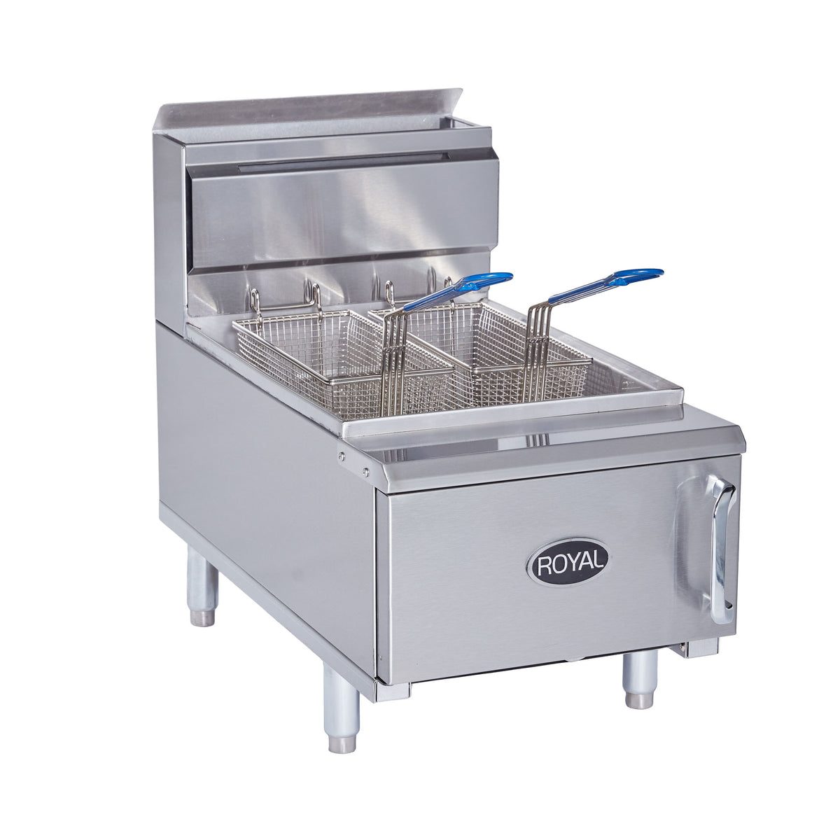 Royal Range RCF-25 countertop gas fryer, front angle view