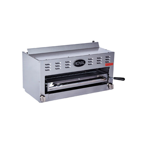 Royal Range RDSB-series Delux infrared salamander broiler, front angle view (representative image, 36" model shown)