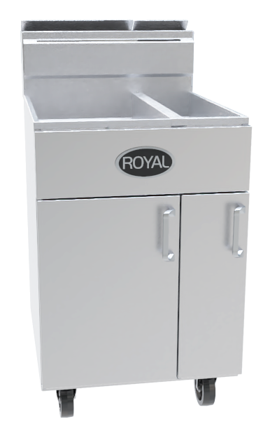 Royal Range RFT-5025 / RFT-2550 split gas fryer, front view