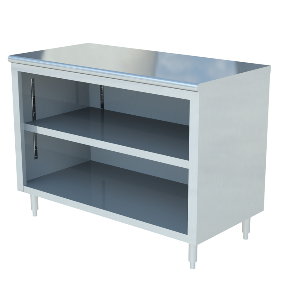 Sapphire SMDC-2418 Stainless Steel Dish Cabinet – 18" x 24", Open Front