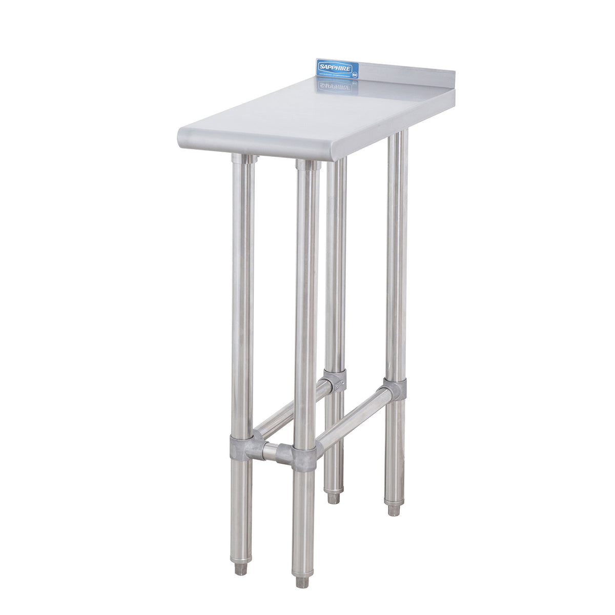 Sapphire SMEFT-3612 Stainless Steel Filler Table – 12" x 36", 1-1/2" Rear Upturn, Open Base